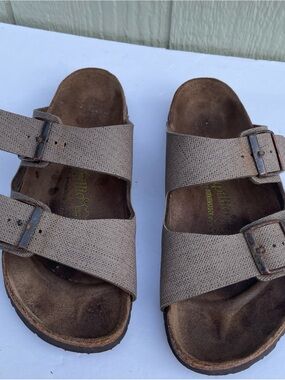 BIRKENSTOCK Paoillio Mens 9 W 11 Arizona Birkibuc Sandals Brown FLAW